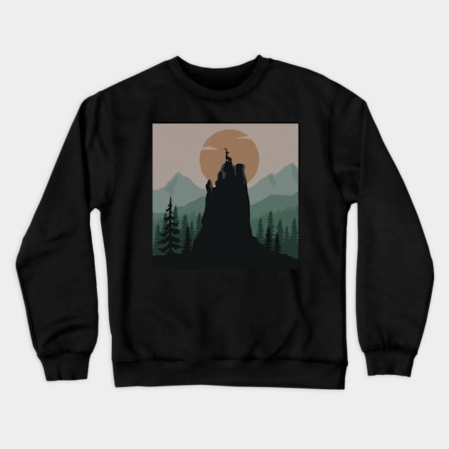 King of the Mountain Crewneck Sweatshirt by Selud Illustrator 